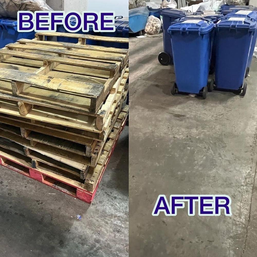 Pallets cleared from a loading dock