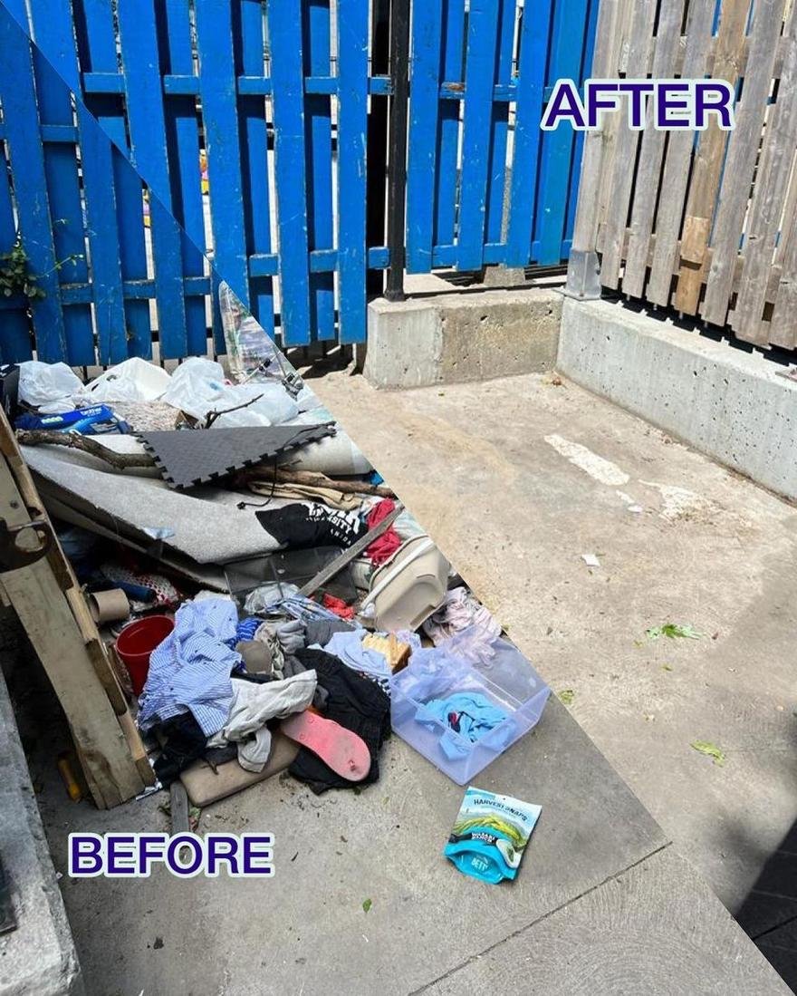 Yard and property waste cleared from a residential lot